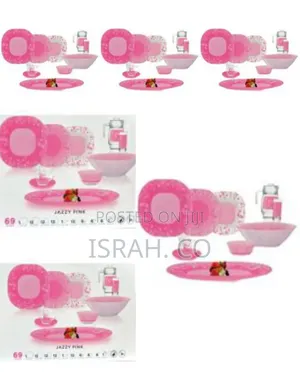 Luminarc Tempered Jazzy Pink Plates, Cups, Bowls Glass Dinnerware
