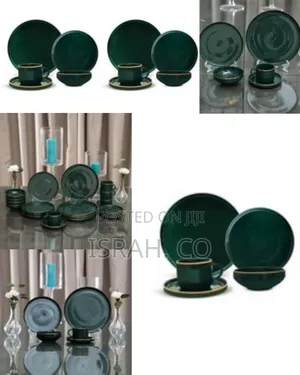 Royal Ford 20pcs Fine Bone Food Plates Cup Bowl Dinner Set- Green
