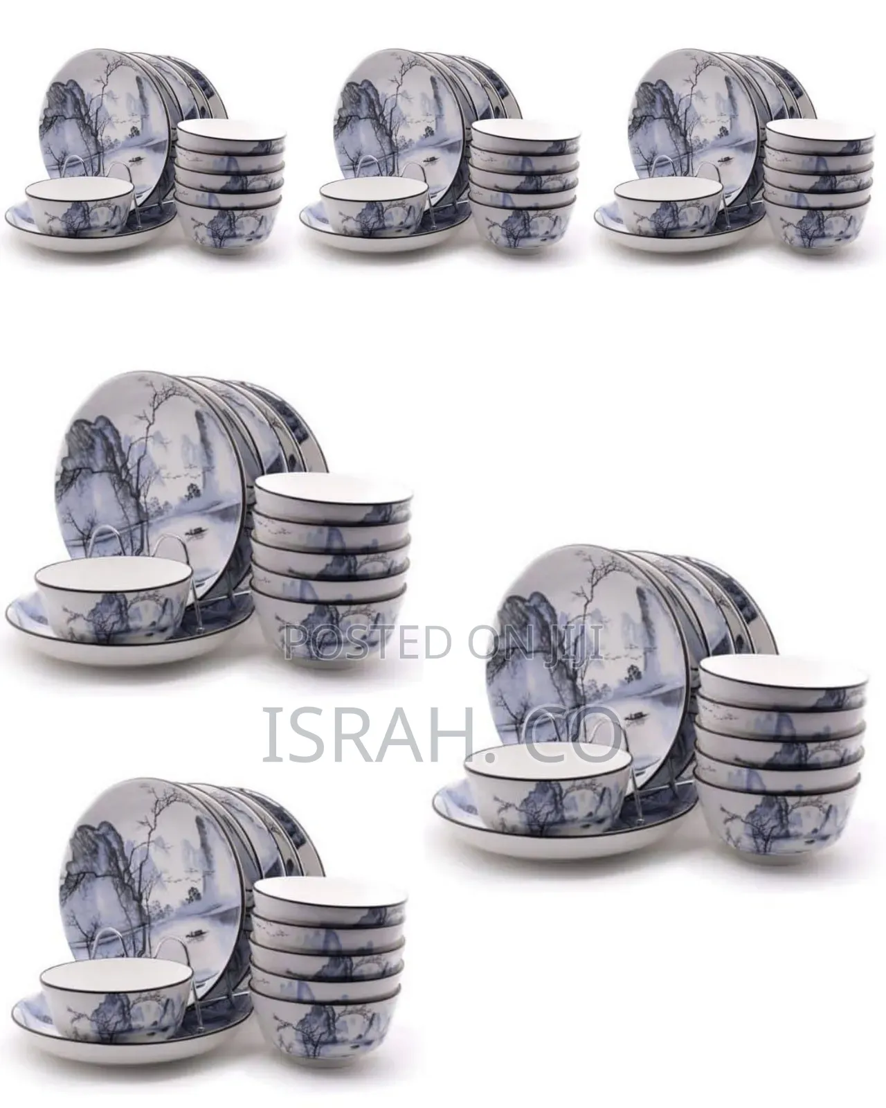 12 Piece Round Cloud Design Food Plates