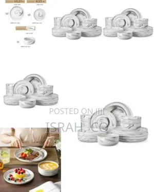 18 Piece Porcelain Chip Resistant Dinner Sets for 6 People,