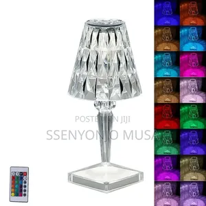 RGB Crystal Led Table Lamp – Rechargeable, Touch Remote Control