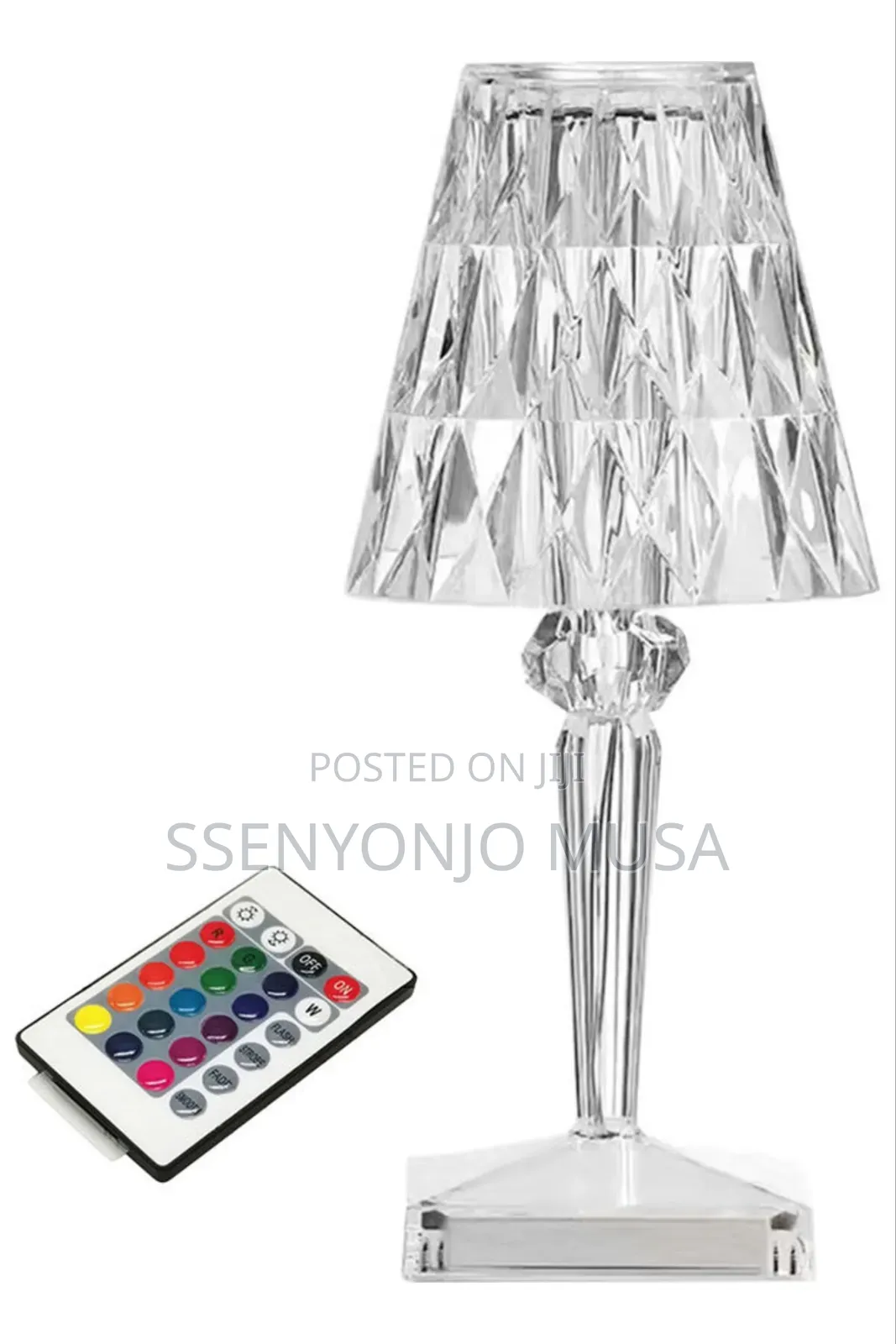 RGB Crystal Led Table Lamp – Rechargeable, Touch Remote Control