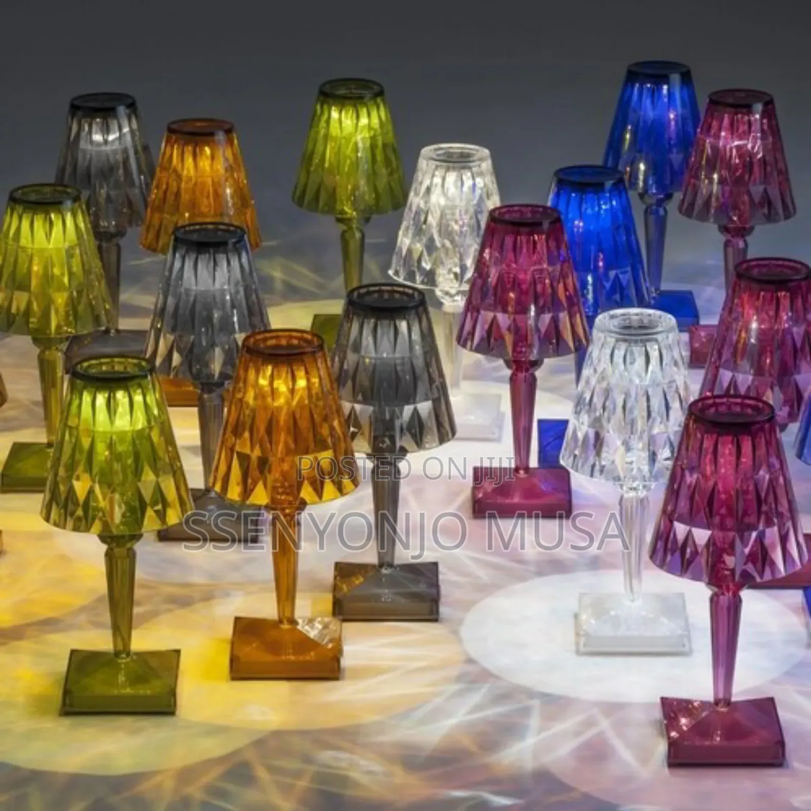 RGB Crystal Led Table Lamp – Rechargeable, Touch Remote Control
