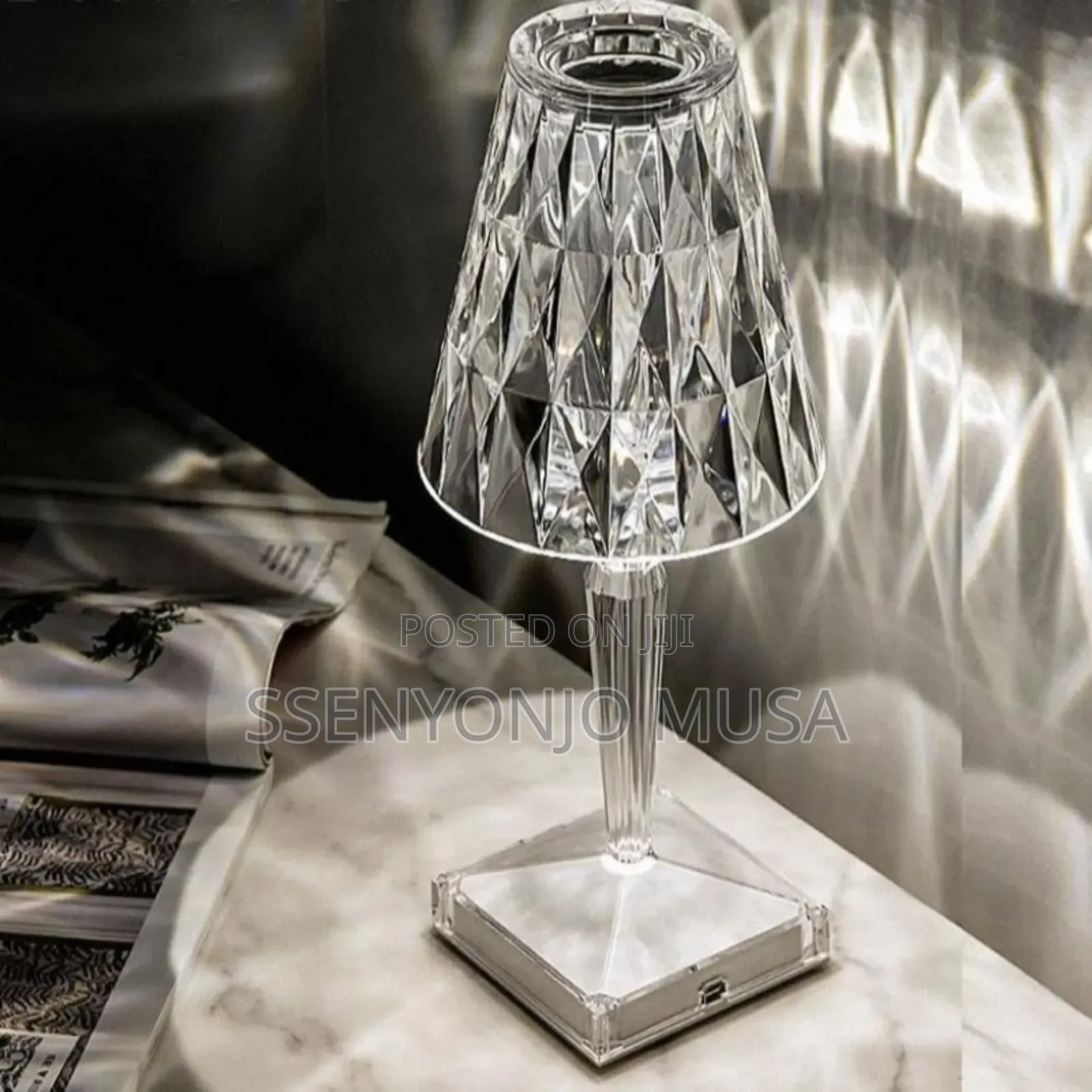 RGB Crystal Led Table Lamp – Rechargeable, Touch Remote Control