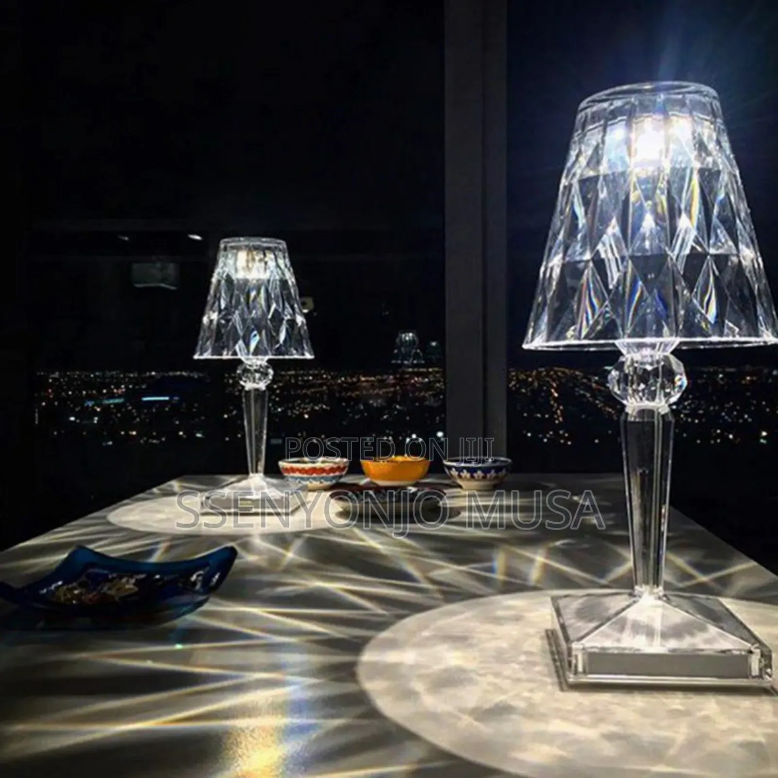 RGB Crystal Led Table Lamp – Rechargeable, Touch Remote Control