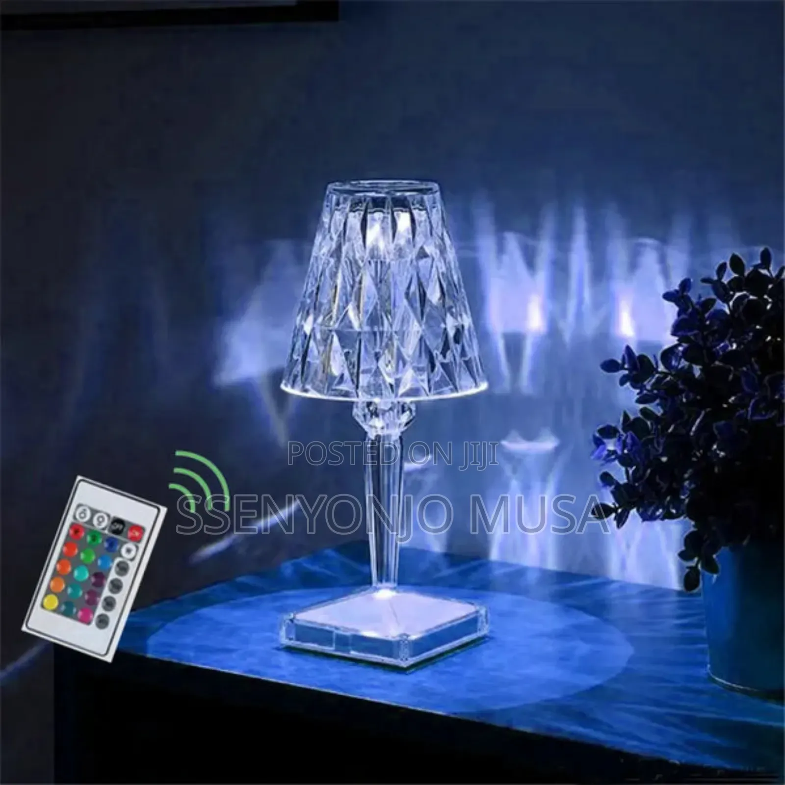 RGB Crystal Led Table Lamp – Rechargeable, Touch Remote Control