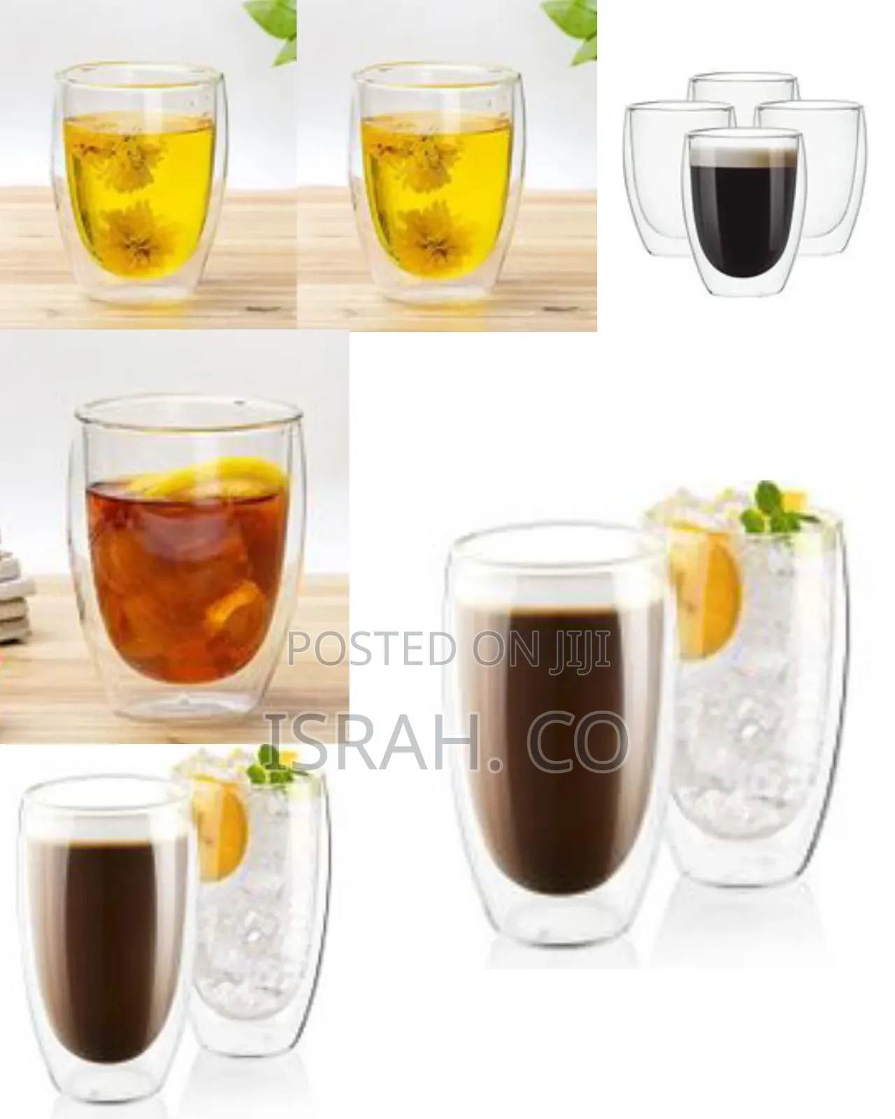 6-Piece ,12 Oz Glass Cups, Double Walled Thermo Espresso Glasses