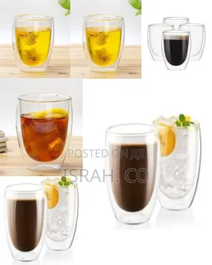 6-Piece ,12 Oz Glass Cups, Double Walled Thermo Espresso Glasses