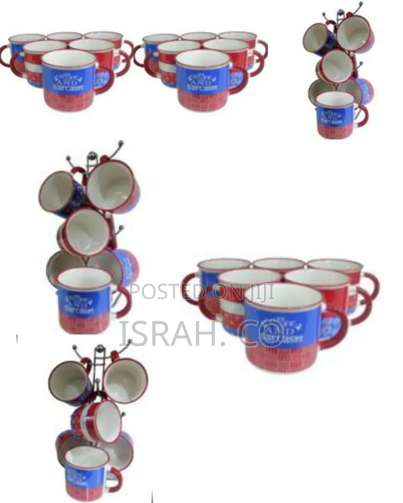 6 Piece Mugs for Coffee, Tea, Hot Chocolate Lover Printed Word Cup