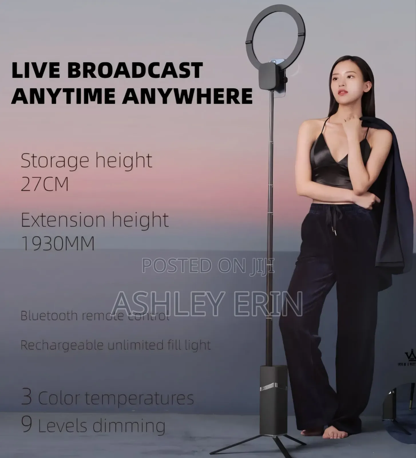 10inch Portable Foldable Rechargeable Ring Light