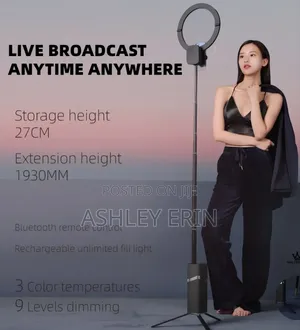 10inch Portable Foldable Rechargeable Ring Light