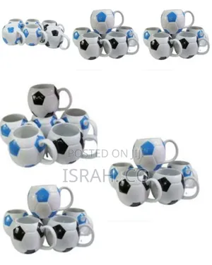 6 Pieces of Round Football Pot Coffee Tea Cups Mugs