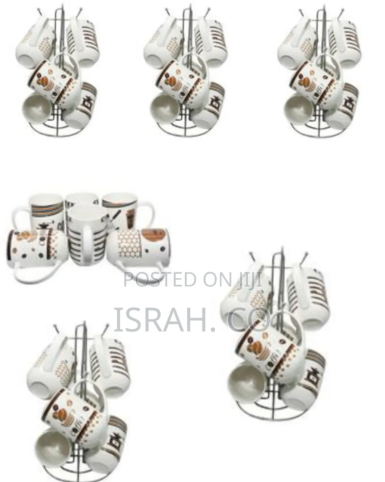 6 Pieces Set of Multi Design Coffee Tea Cups/Mugs