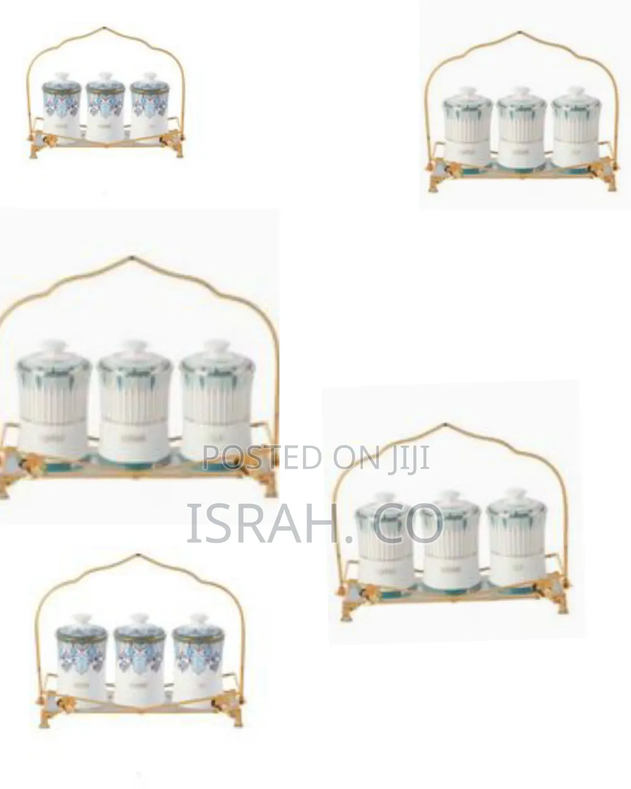 Life Smile 3 Piece Ceramic Sugar Bowl Coffee Tea Canister Storage
