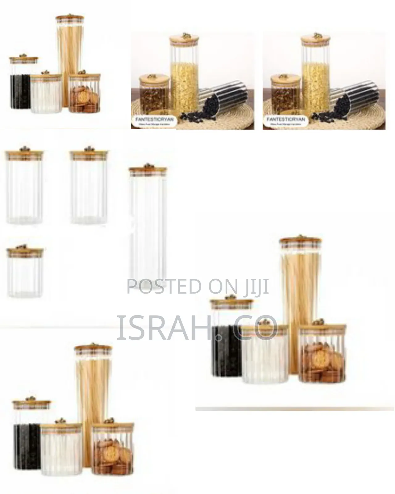 4pc Airtight Storage Pantry Food Glass Jars