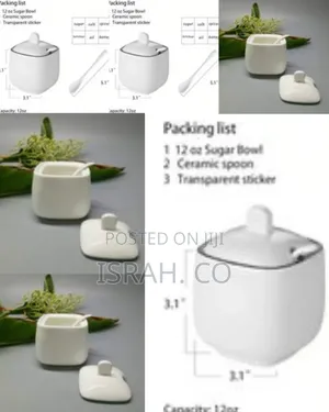 1 Piece of Ceramic Spice Jar Seasoning Box- Includes Lids, Spoons