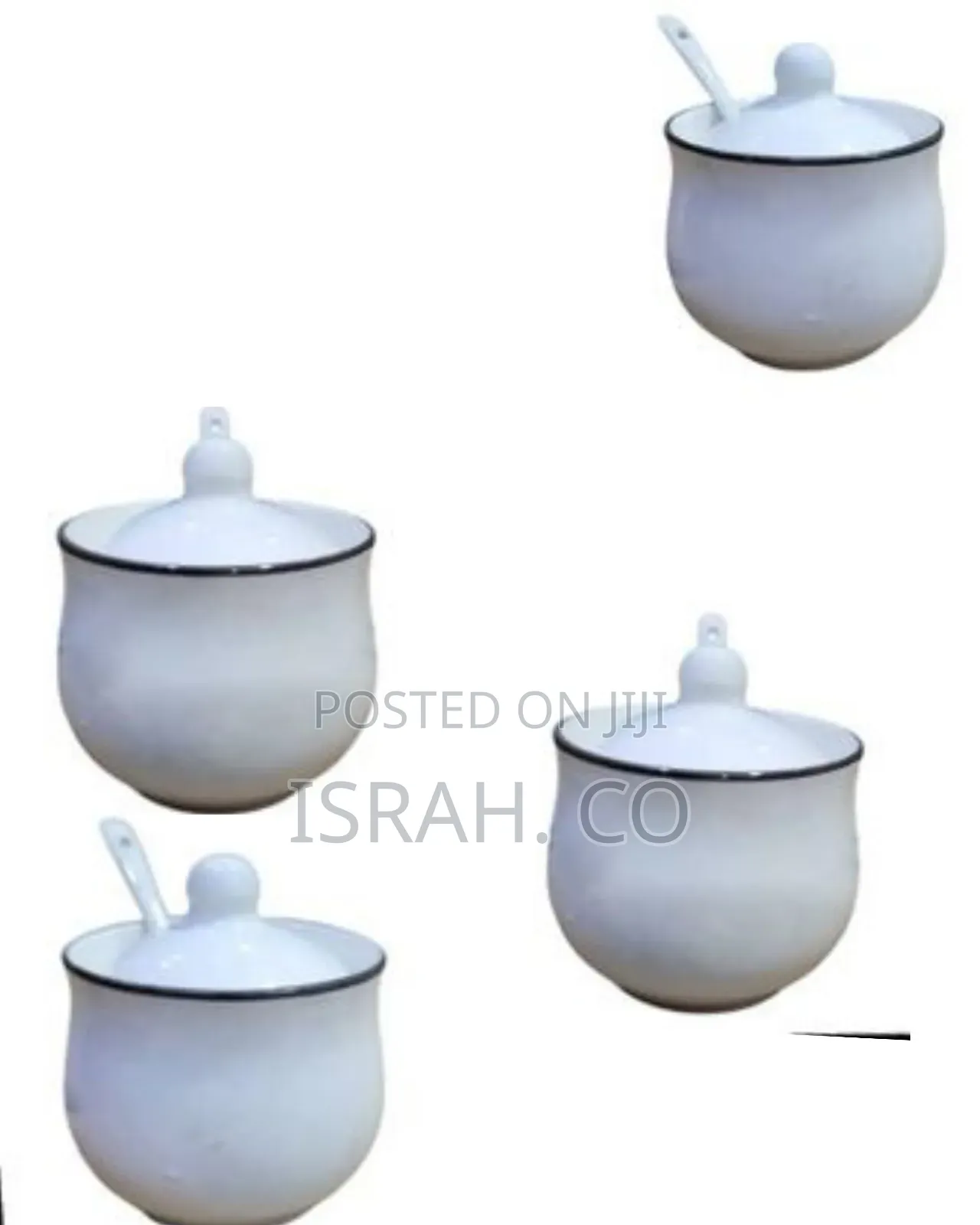 Round Ceramic Spice Sugar Bowl Dish