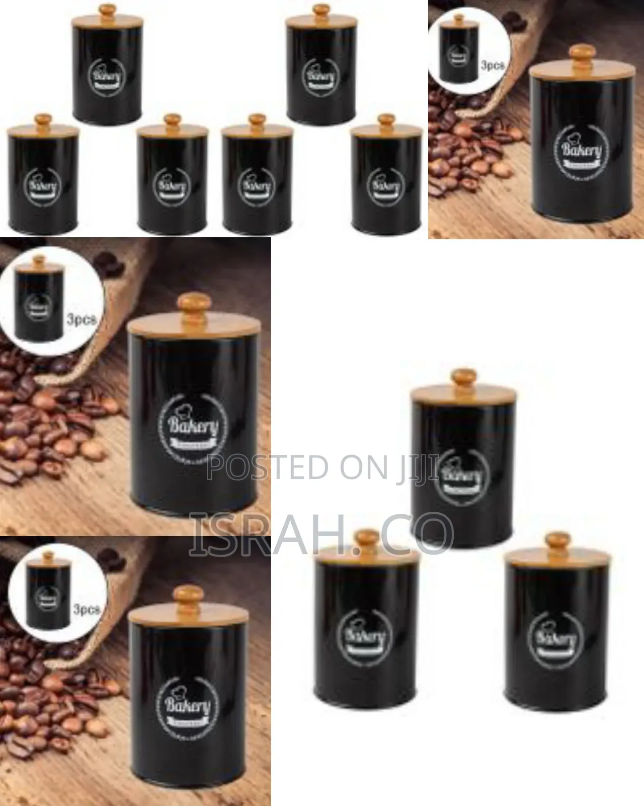 3 Piece Tea Sugar Coffee Canister Sealed