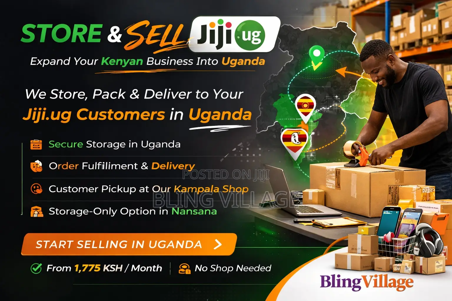 Store and Sell Jiji Space Rental Service for Fulfillment
