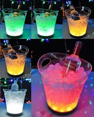 5l Led Ice Bucket Color Changing Plastic Champagne Wine Ice- Clear