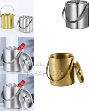 2l Ice Bucket, High-Grade Stainless Steel Beer Cocktail Ice Bucket