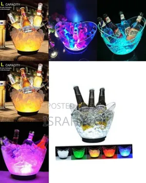 8l Led Ice Bucket Color Changing Plastic Champagne Wine Ice Bucket