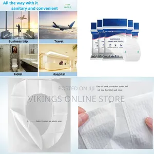 60 PCS Double Disposable Paper Toilet Seat Covers for Adults