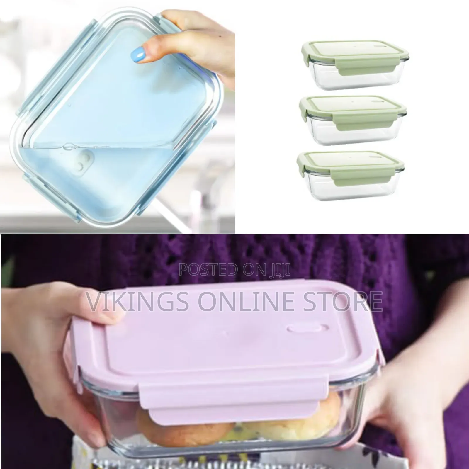 Leak-Proof Oven Safe Glass Food Containers - 680ml - 3 Pack