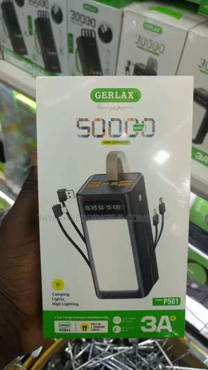 50000mah 4 in 1 Two Way Fast Charging Power Bank - Black