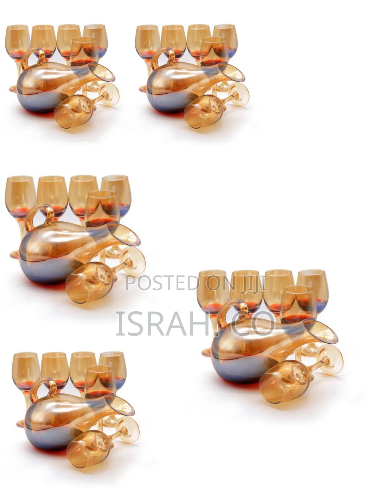 6 Piece Goblet Wine Glasses and 1piece Wine Decanter