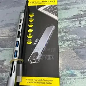 8 in 1" Multiport Adapter to Connect a Usb-C Computer to an HDTV