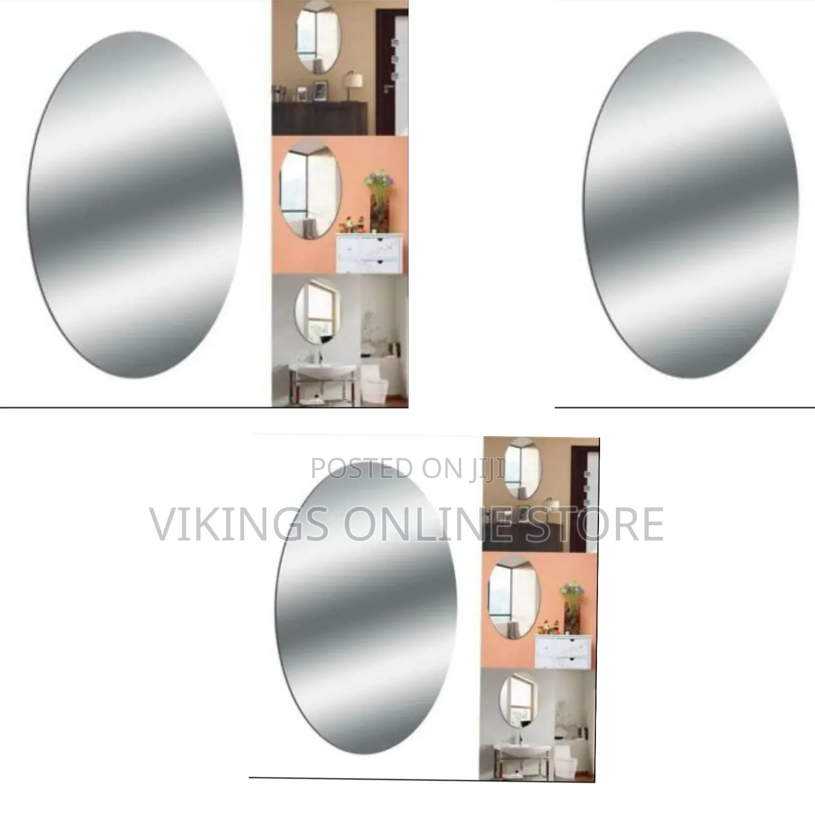 Oval Self-Adhesive Acrylic Mirror Sticker