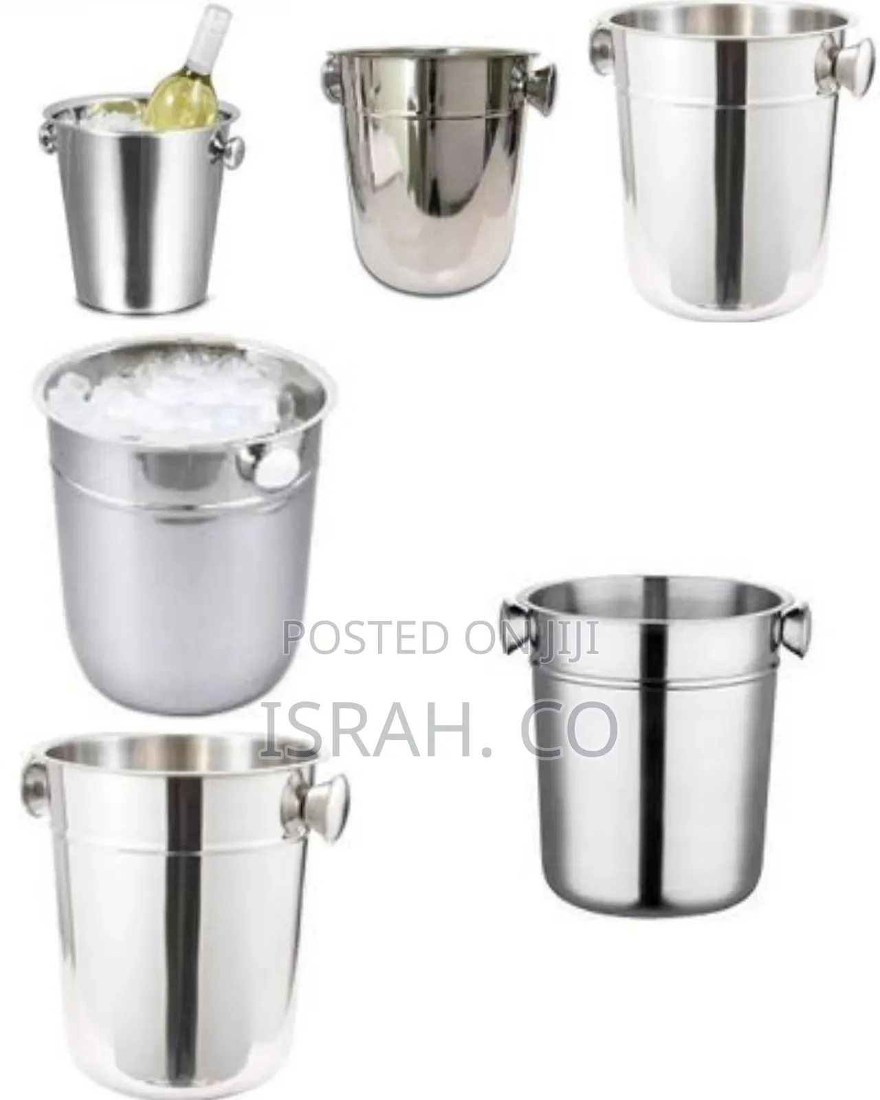 7.5ltr Stainless Steel Wine Champagne Ice Bucket With Knobs Bar Tool