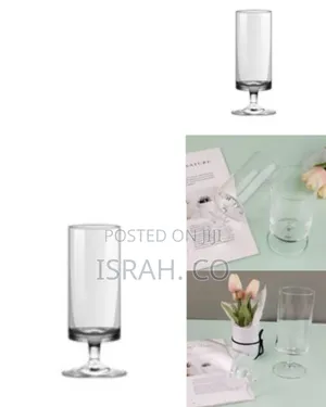 Set of 6 Plain Footed Glasses All Purpose Water Goblet Cups 500m