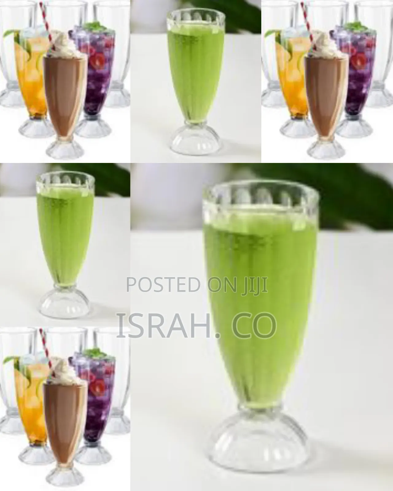 6 Pieces Set of Milk Shakes Dessert Sundae Ice Cream Fruit