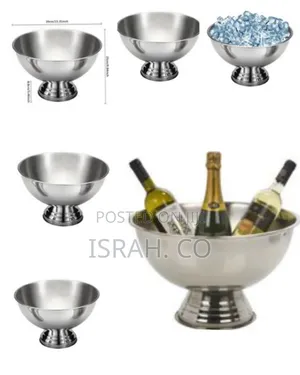 Stainless Steel Ice Bowl Metal Bar Barrel Beer Champagne Wine Larg