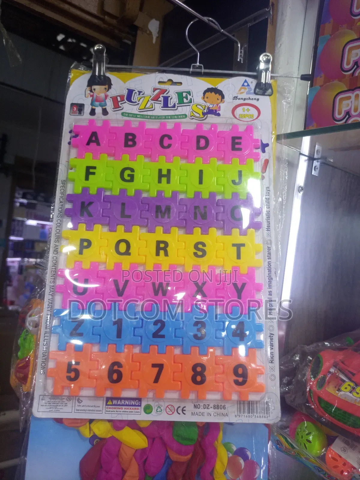 Multicolor Interlocking Alphabet and Numbers Jigsaw Puzzle