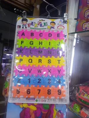 Multicolor Interlocking Alphabet and Numbers Jigsaw Puzzle