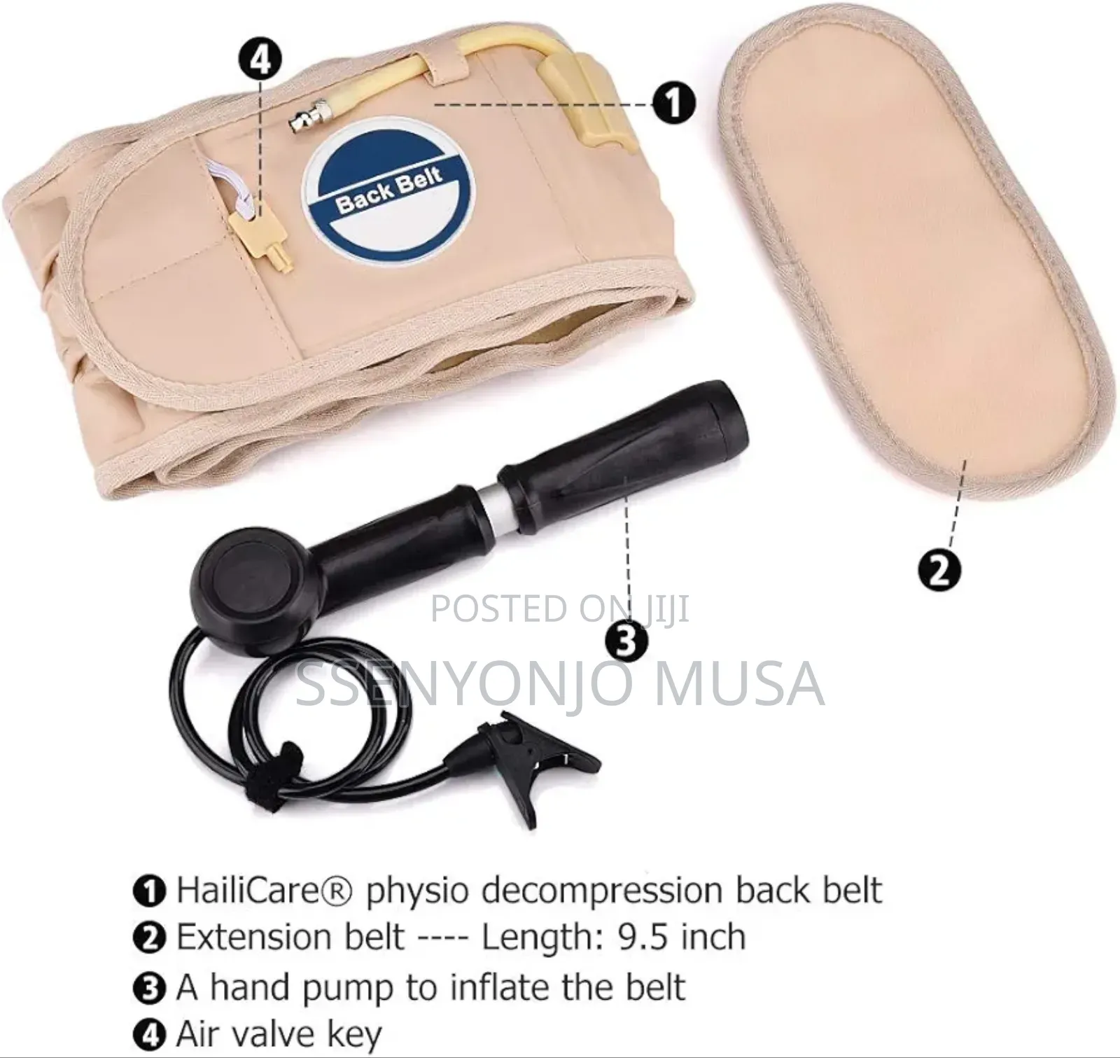 Inflatable Lumbar Support Belt With Air Pump – Adjustable Back Pain