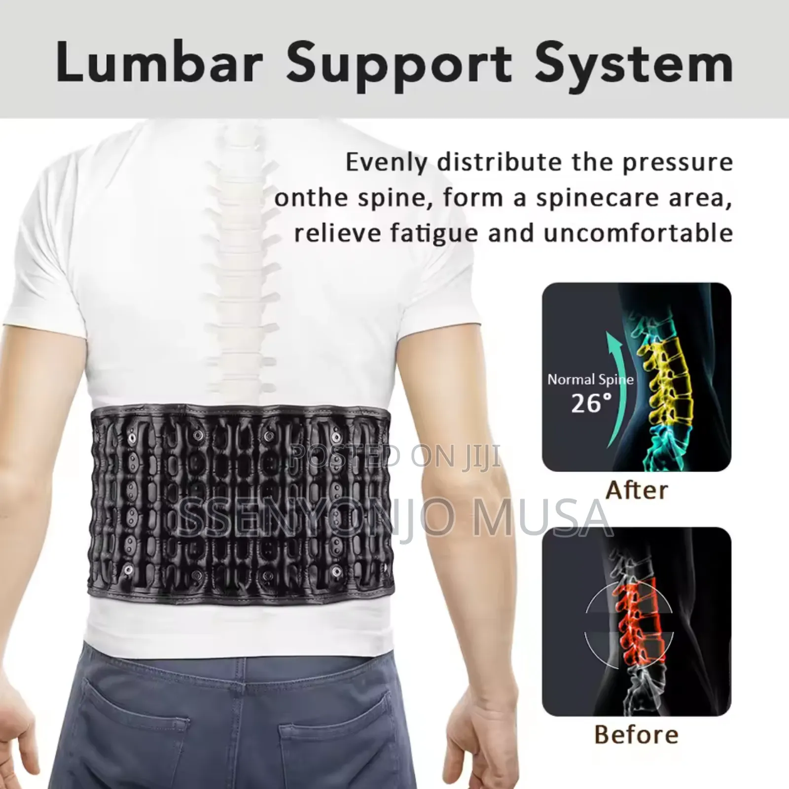 Inflatable Lumbar Support Belt With Air Pump – Adjustable Back Pain