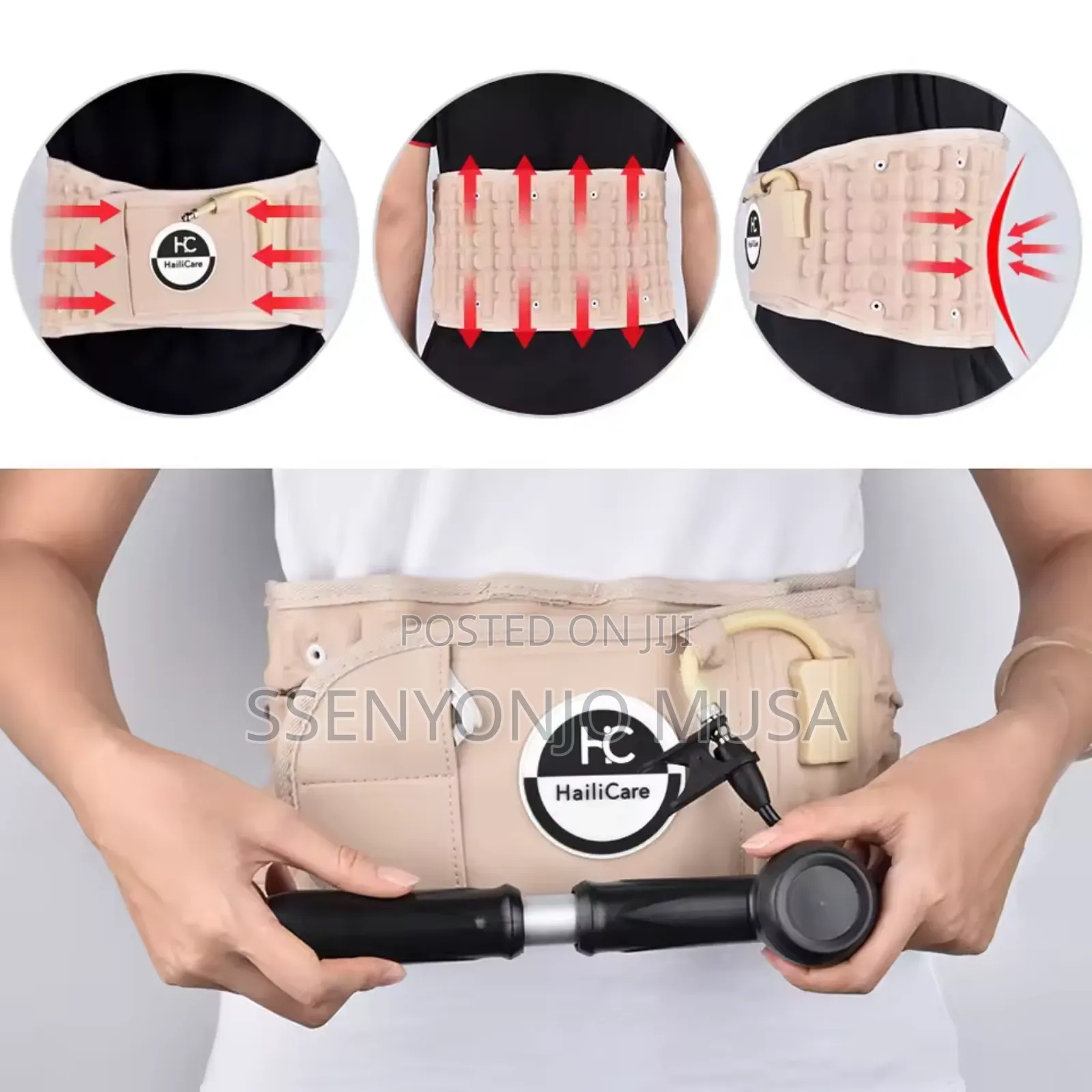 Inflatable Lumbar Support Belt With Air Pump – Adjustable Back Pain