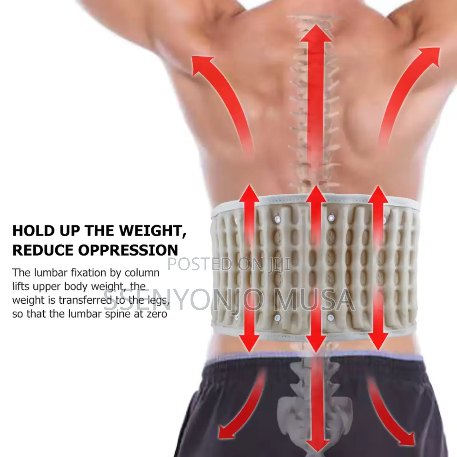 Inflatable Lumbar Support Belt With Air Pump – Adjustable Back Pain