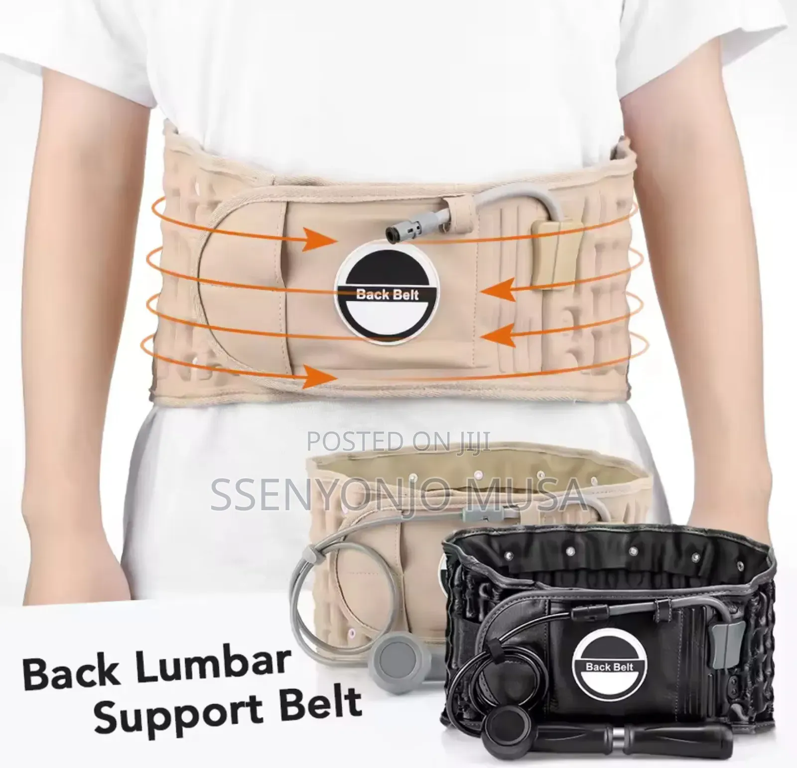 Inflatable Lumbar Support Belt With Air Pump – Adjustable Back Pain