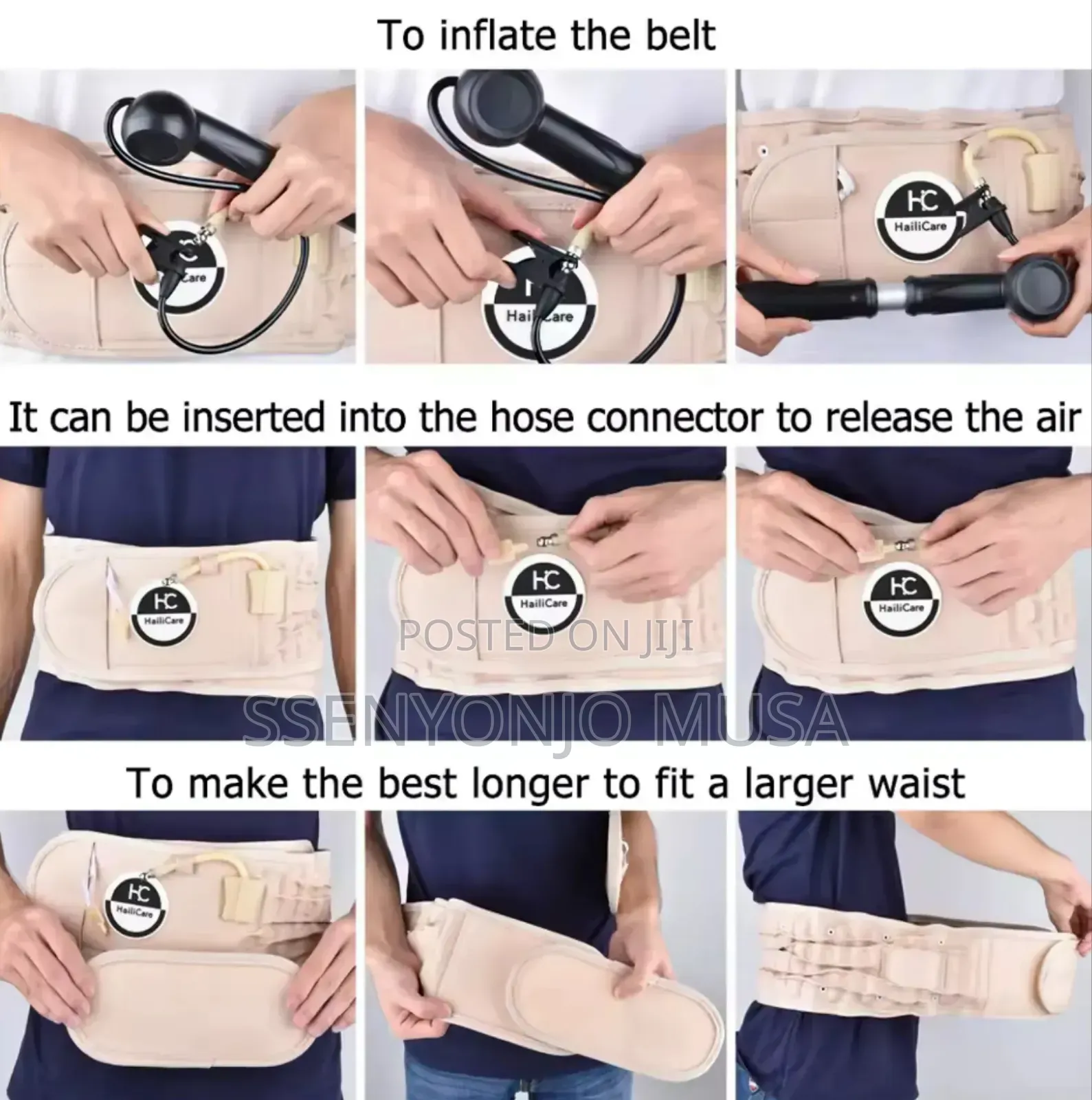 Inflatable Lumbar Support Belt With Air Pump – Adjustable Back Pain