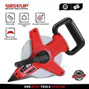 50m Wiseup Portable Steel Frame Fiber Nylon Measuring Tape