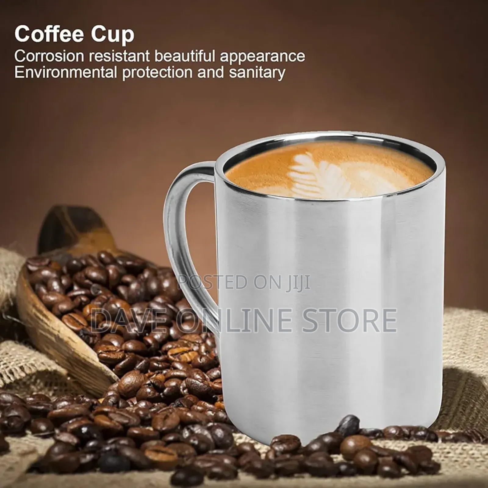 Double-Walled Stainless Steel Travel Coffee Mug Cup Tea Milk Mug