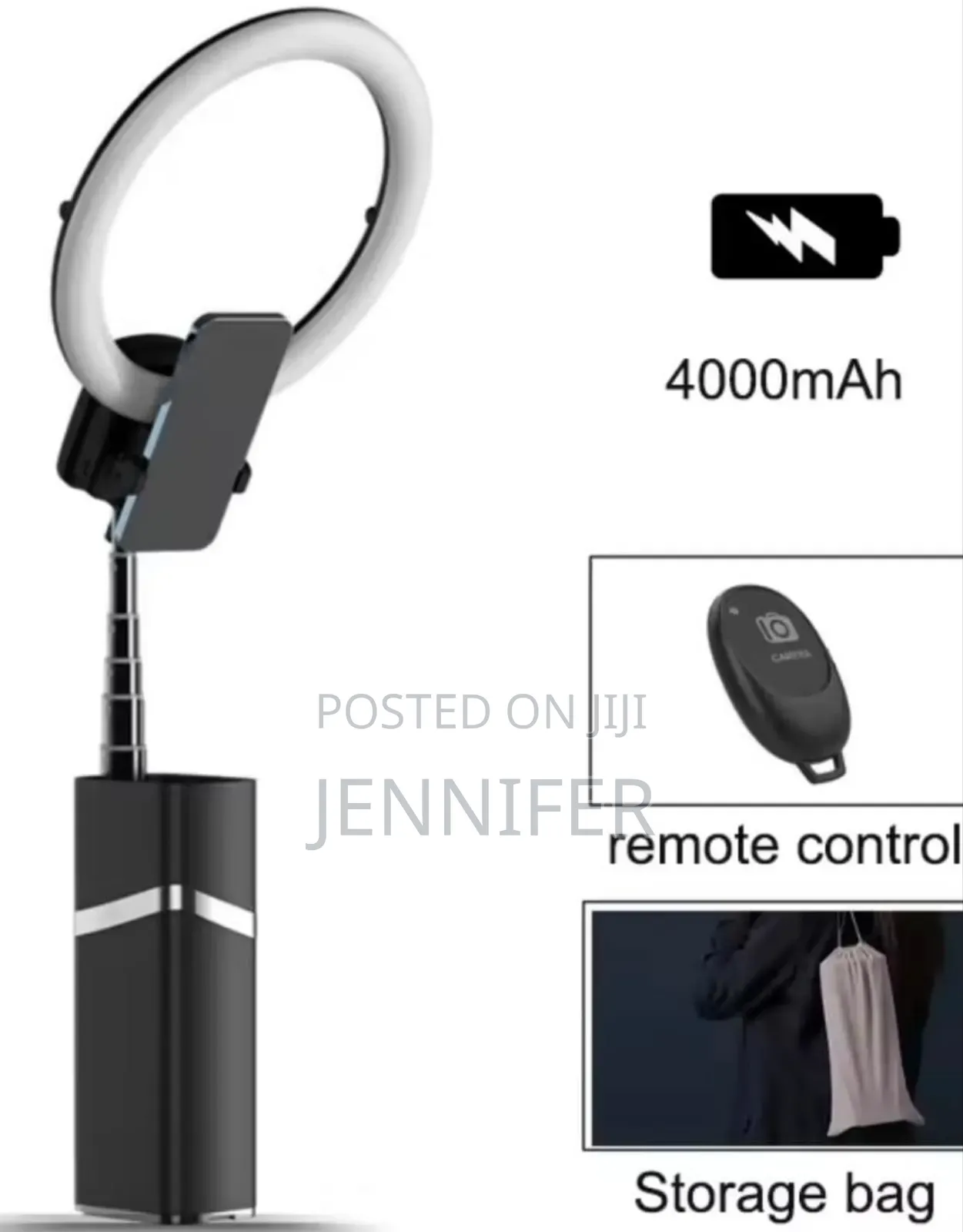 10inch Portable Foldable Rechargeable Ring Light