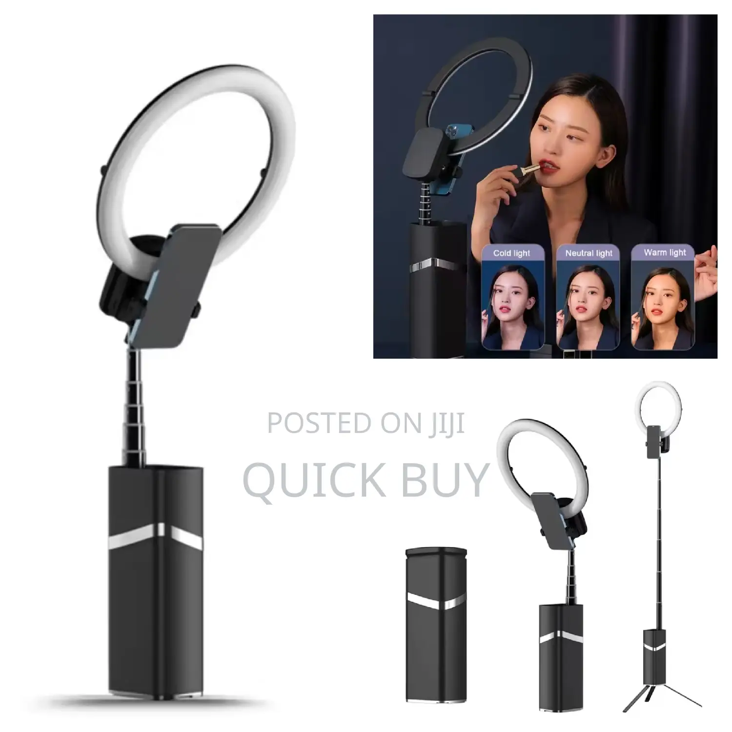 10inch Portable Foldable Rechargeable Ring Light