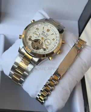 White Face Men's Original Mechanical Rolex Wrist Watch With a Bracelet