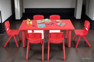 Metallic Stand Kids Table and Plastic Chairs
